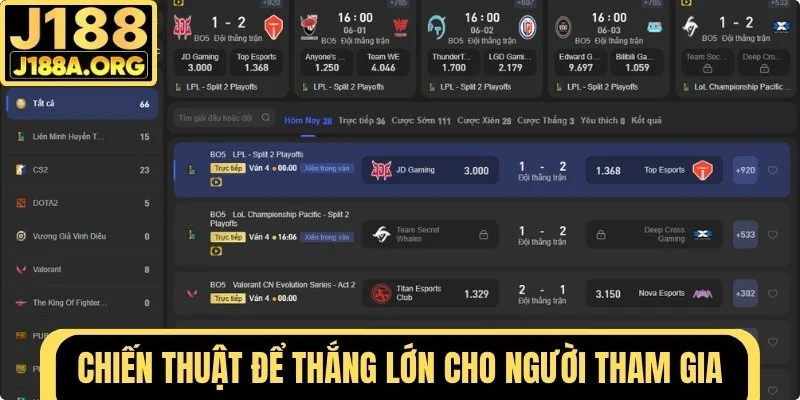 Chiến thuật để thắng lớn cho người tham gia 