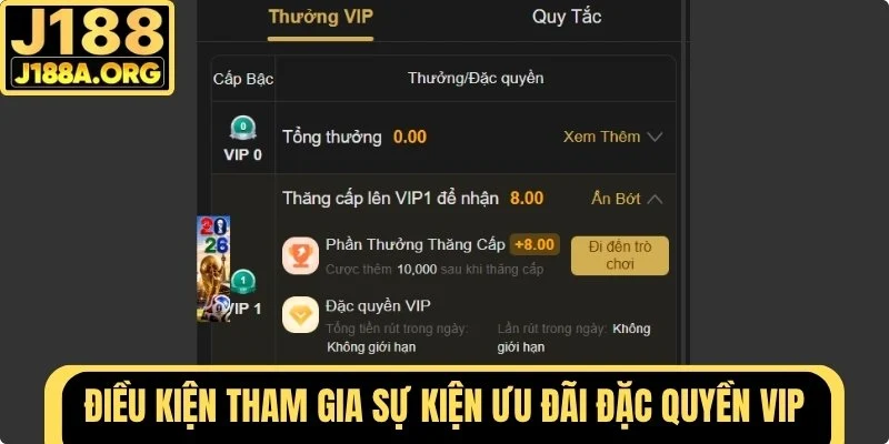 Điều kiện tham gia đặc quyền VIP
