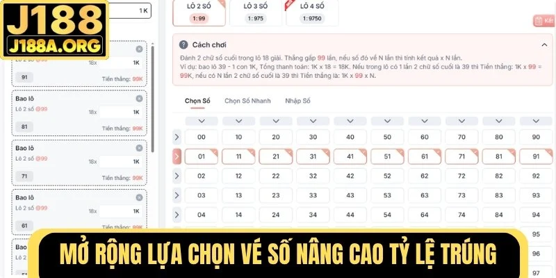 Mở rộng lựa chọn vé số
